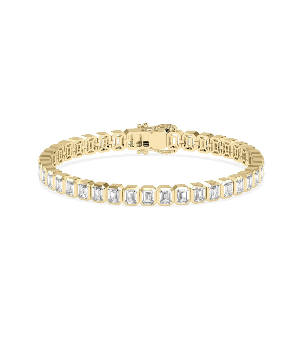 Diamond Emerald Cut Straight Line Bracelet - 79e | Everyday 14K Gold Jewelry