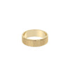 Fluted band ring side view displaying dimensional ridged texture detail
