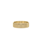 Fluted Gold Band Ring yellow gold showcasing distinctive textured groove design