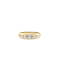 Oval Center Three-Stone Dome Ring