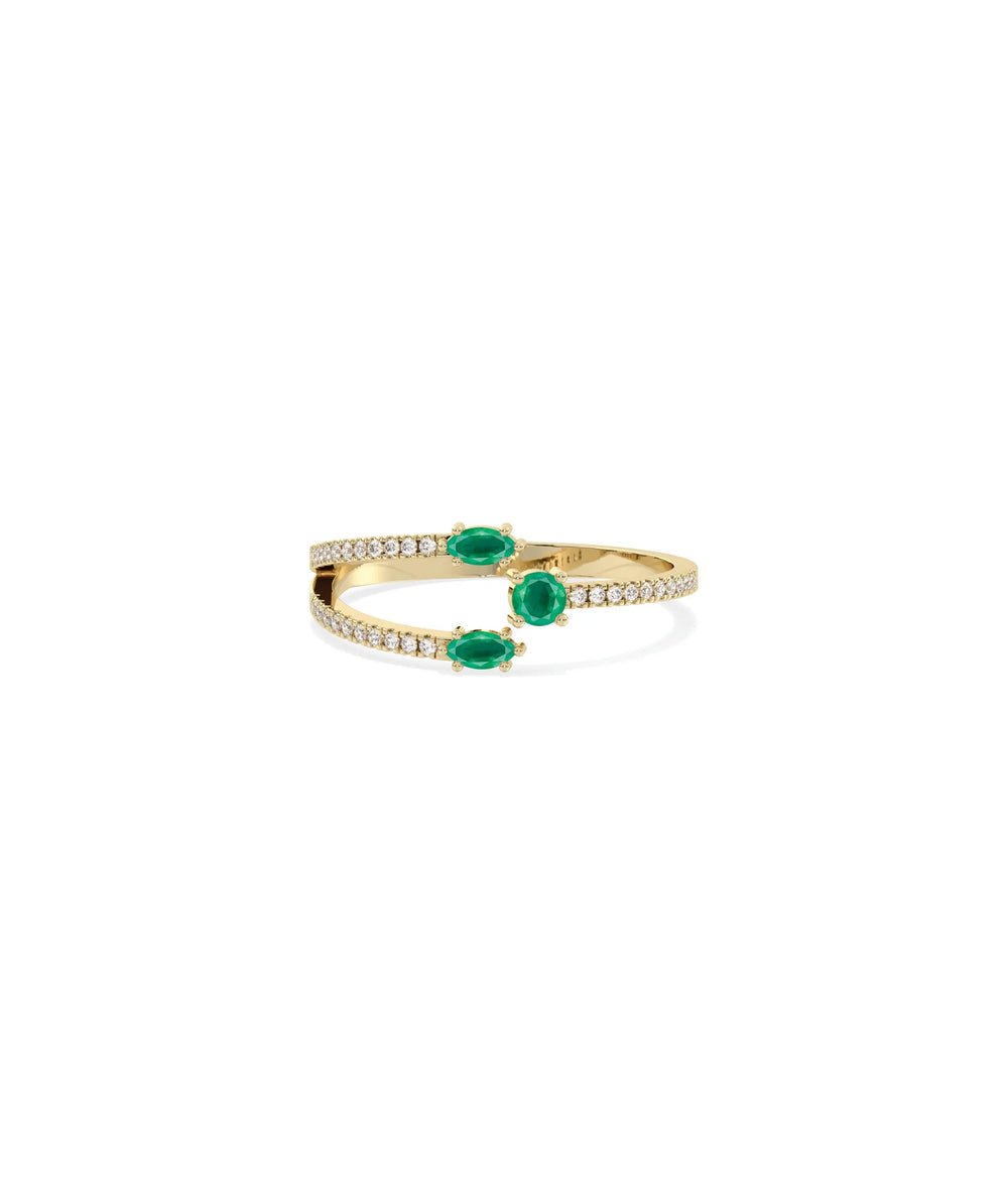 3 Stone Birthstone and Diamond Ring - 79e | Everyday 14K Gold Jewelry