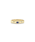 Birthstone Bezel Set Gold Band Ring - 79e | Everyday 14K Gold Jewelry