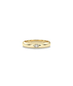 Birthstone Bezel Set Gold Band Ring - 79e | Everyday 14K Gold Jewelry