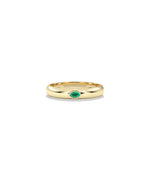 Birthstone Bezel Set Gold Band Ring - 79e | Everyday 14K Gold Jewelry