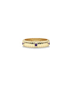Birthstone Station Fluted Band Ring - 79e | Everyday 14K Gold Jewelry