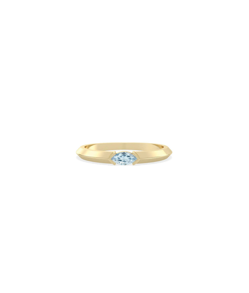 Birthstone Solitaire Band Ring - 79e | Everyday 14K Gold Jewelry