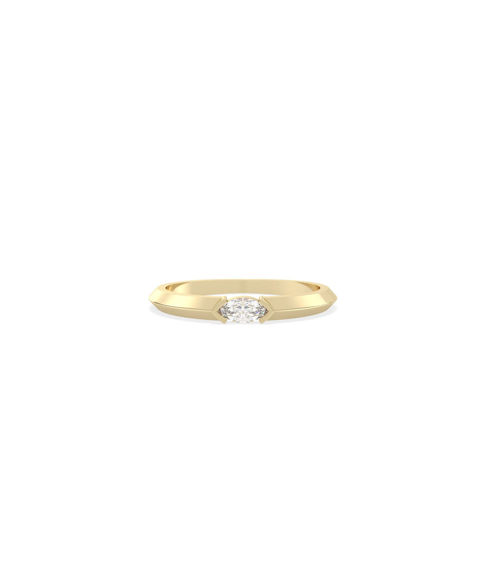 Birthstone Solitaire Band Ring - 79e | Everyday 14K Gold Jewelry
