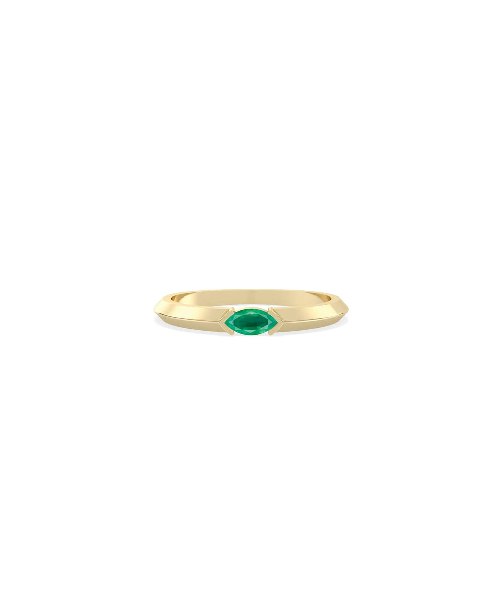 Birthstone Solitaire Band Ring - 79e | Everyday 14K Gold Jewelry