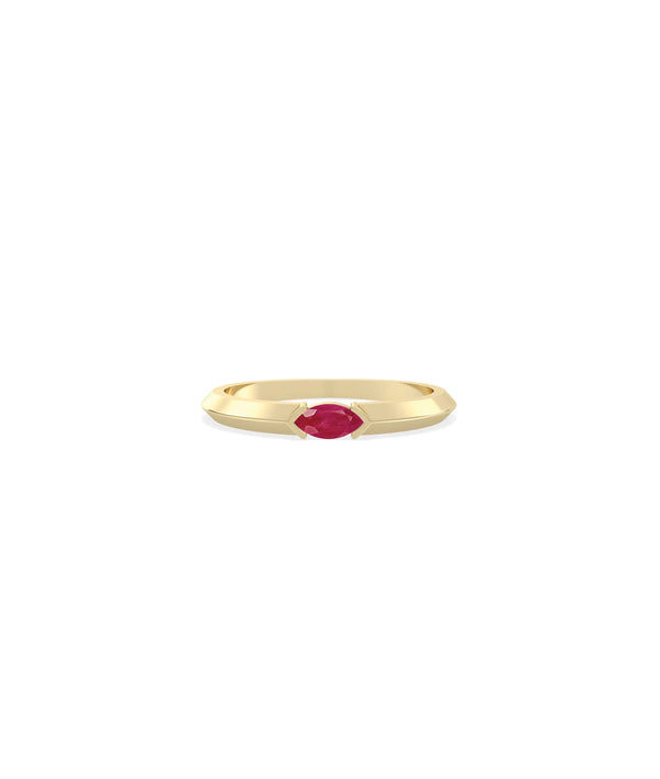 Birthstone Solitaire Band Ring - 79e | Everyday 14K Gold Jewelry alternate view