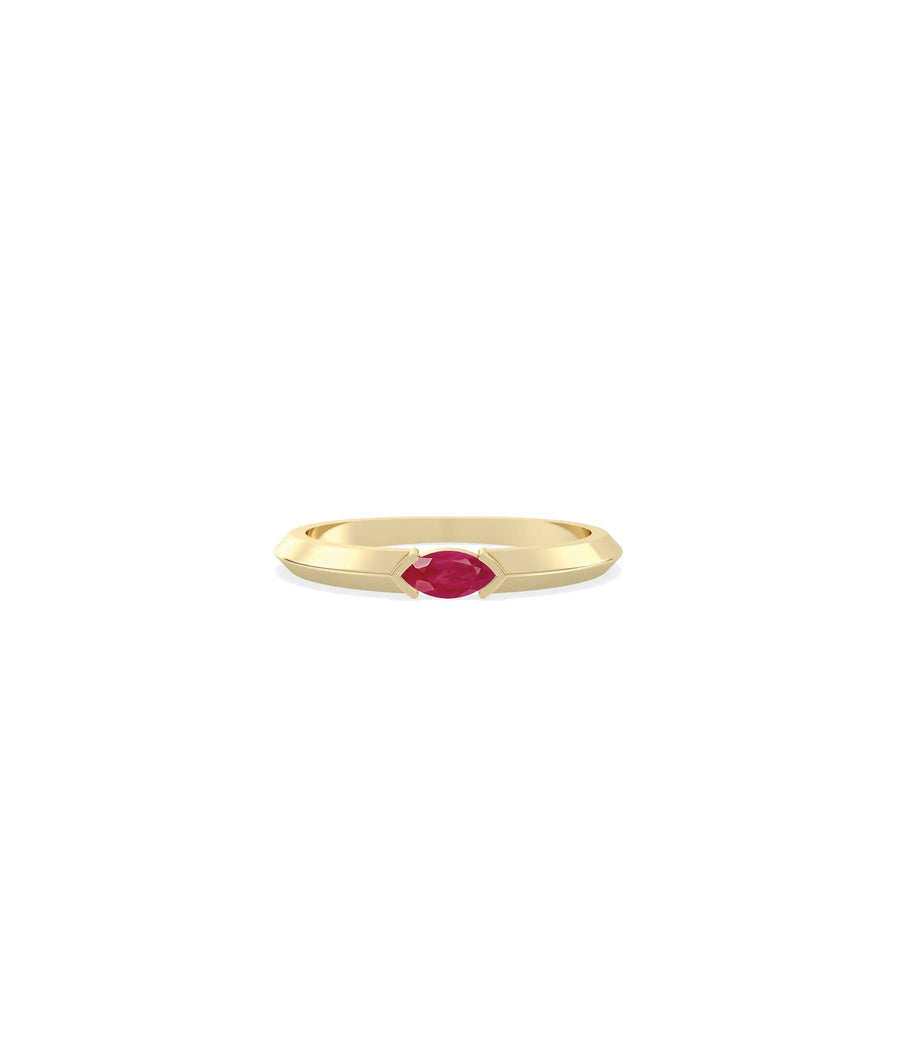 Birthstone Solitaire Band Ring - 79e | Everyday 14K Gold Jewelry