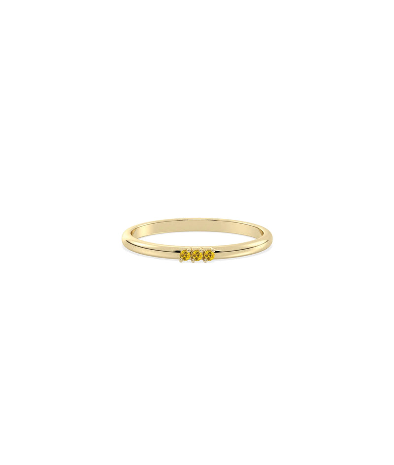 3 Stone Birthstone Ring - 79e | Everyday 14K Gold Jewelry