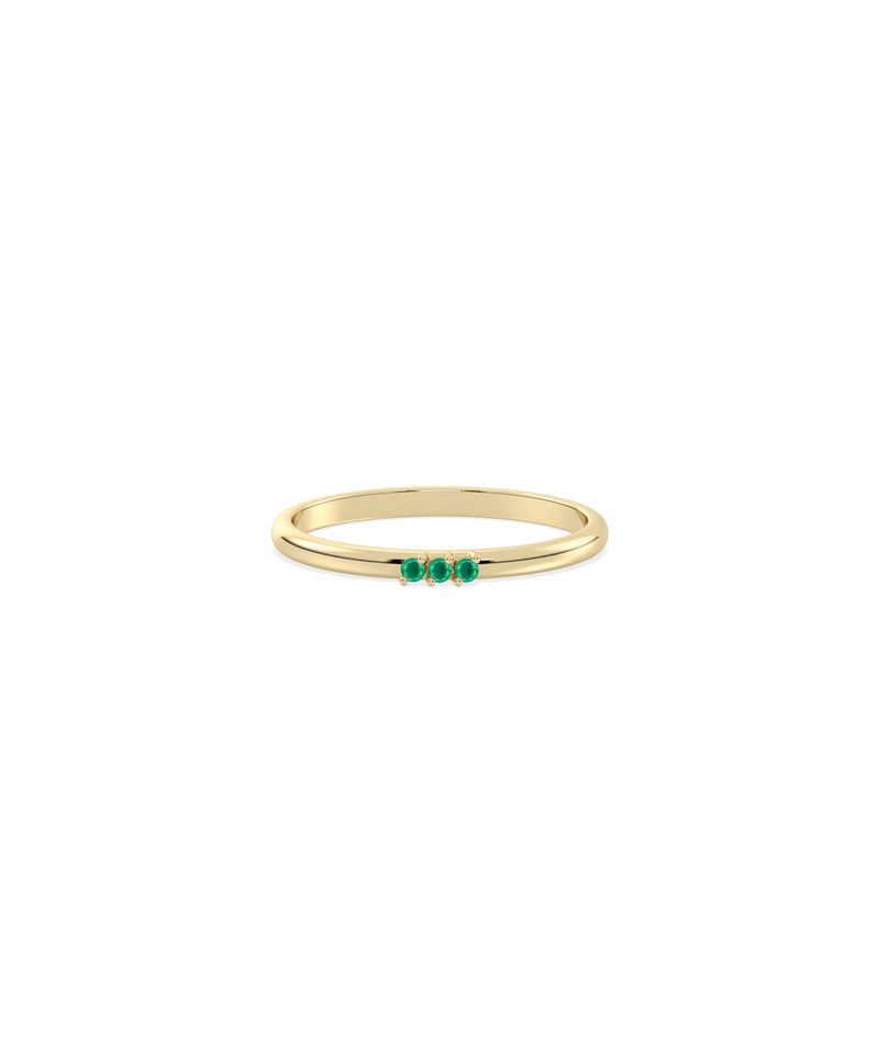 3 Stone Birthstone Ring - 79e | Everyday 14K Gold Jewelry