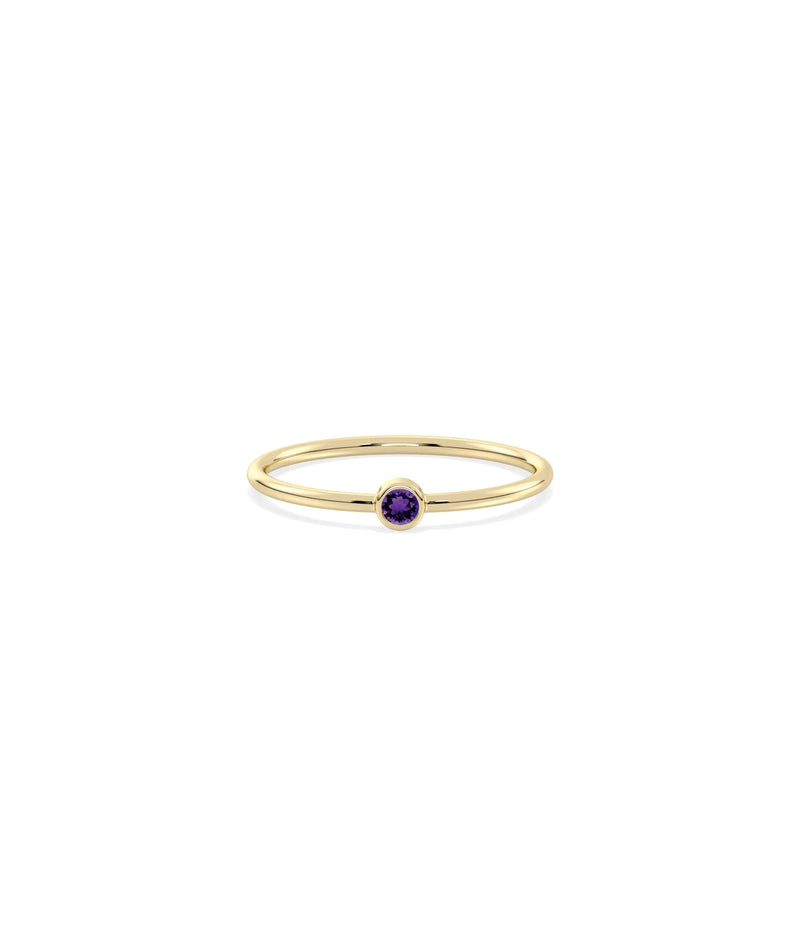 Birthstone Solitaire Band Ring - 79e | Everyday 14K Gold Jewelry