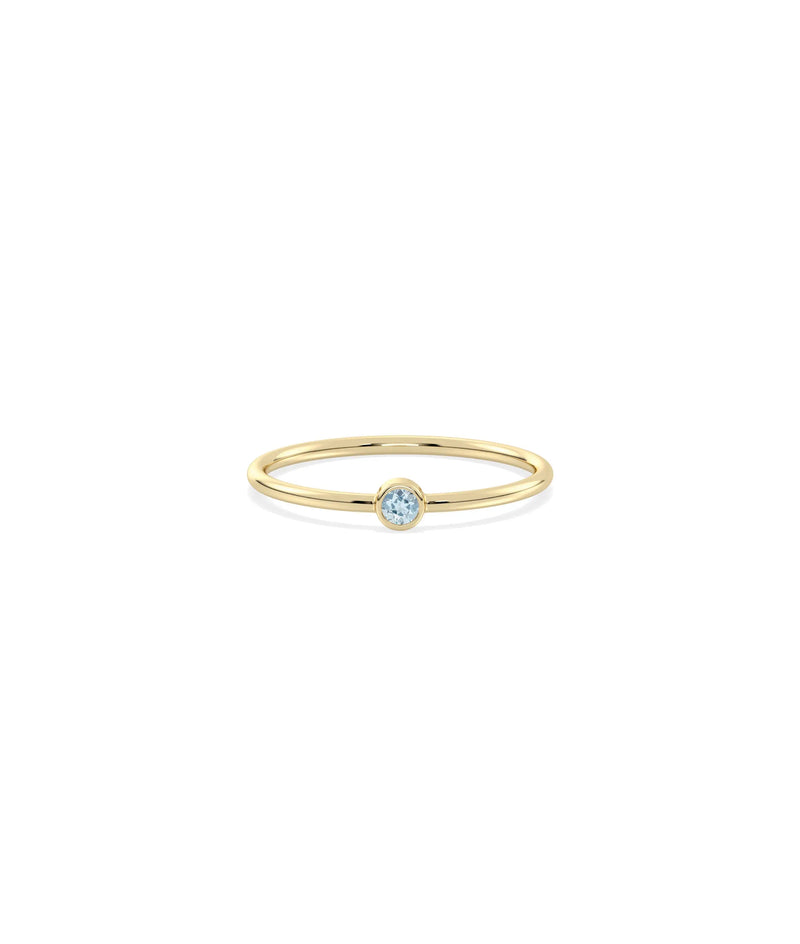 Birthstone Solitaire Band Ring - 79e | Everyday 14K Gold Jewelry