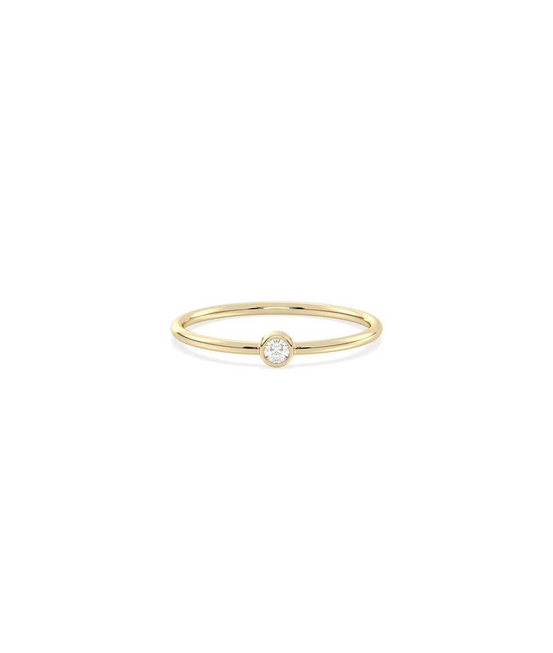 Birthstone Solitaire Band Ring - 79e | Everyday 14K Gold Jewelry
