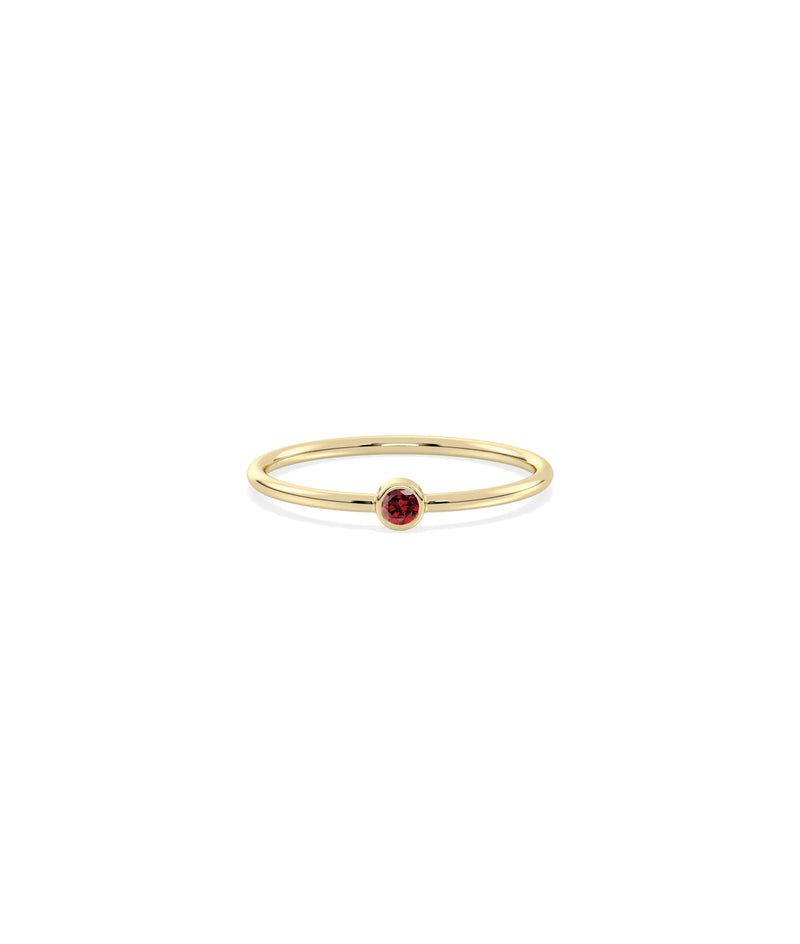 Birthstone Solitaire Band Ring - 79e | Everyday 14K Gold Jewelry