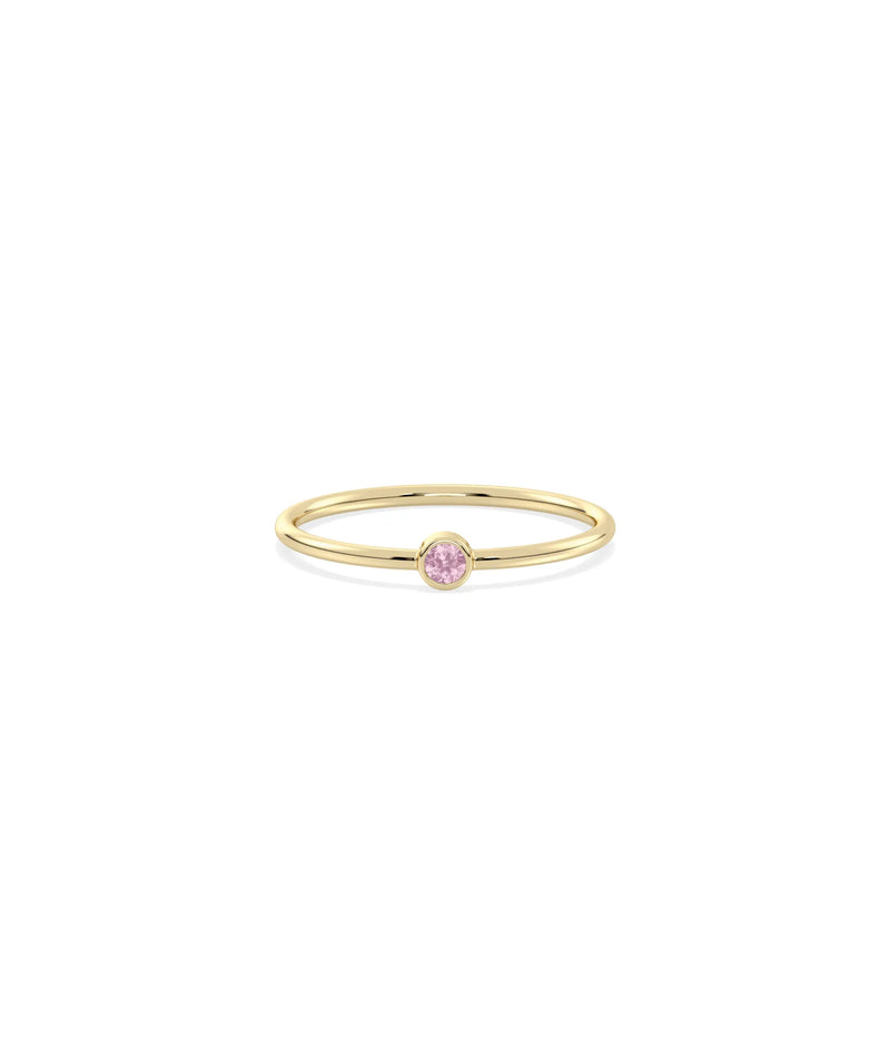 Birthstone Solitaire Band Ring - 79e | Everyday 14K Gold Jewelry