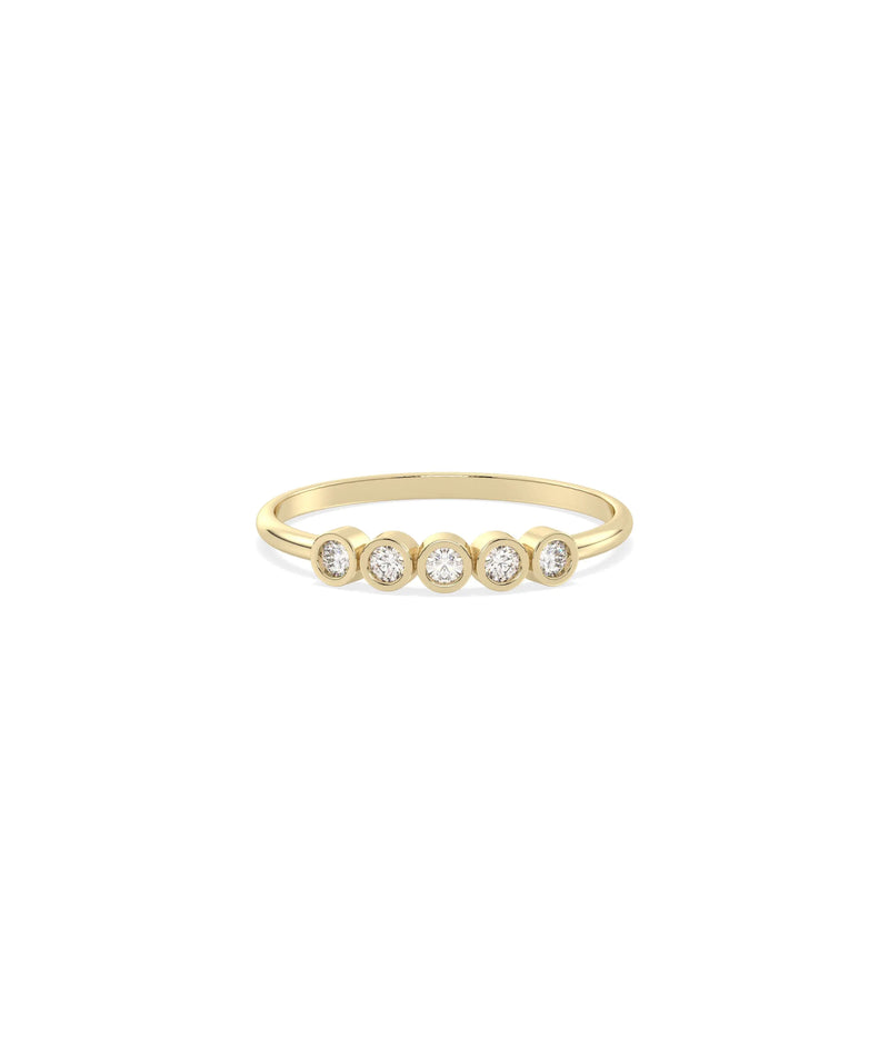 5 Stone Birthstone Bezel Set Ring - 79e | Everyday 14K Gold Jewelry