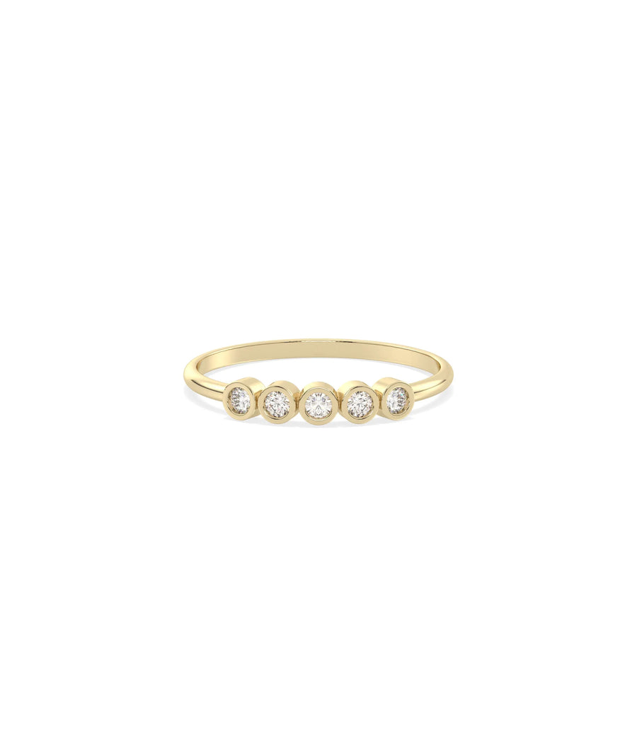 5 Stone Birthstone Bezel Set Ring - 79e | Everyday 14K Gold Jewelry