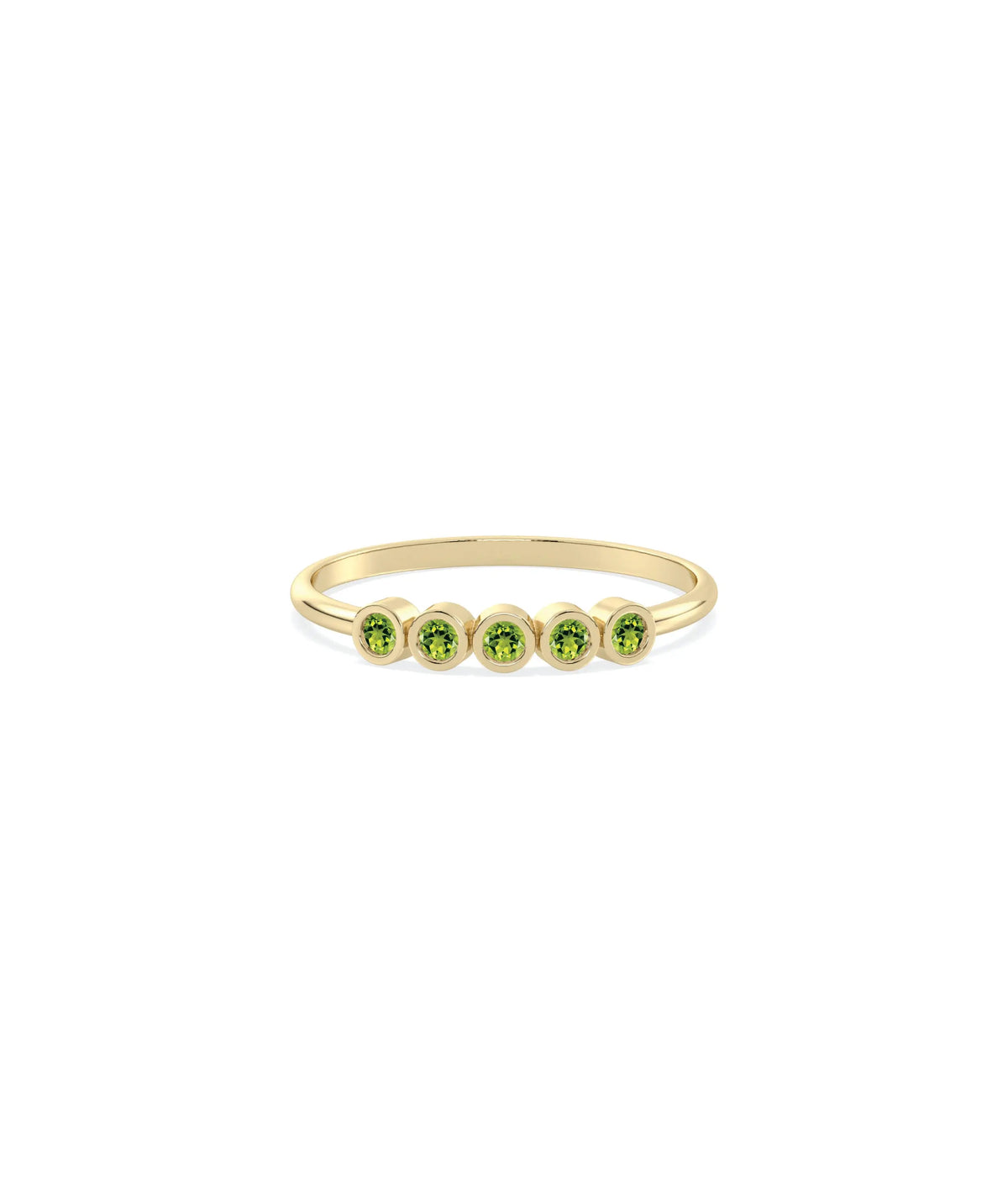 5 Stone Birthstone Bezel Set Ring - 79e | Everyday 14K Gold Jewelry