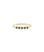 5 Stone Birthstone Bezel Set Ring - 79e | Everyday 14K Gold Jewelry