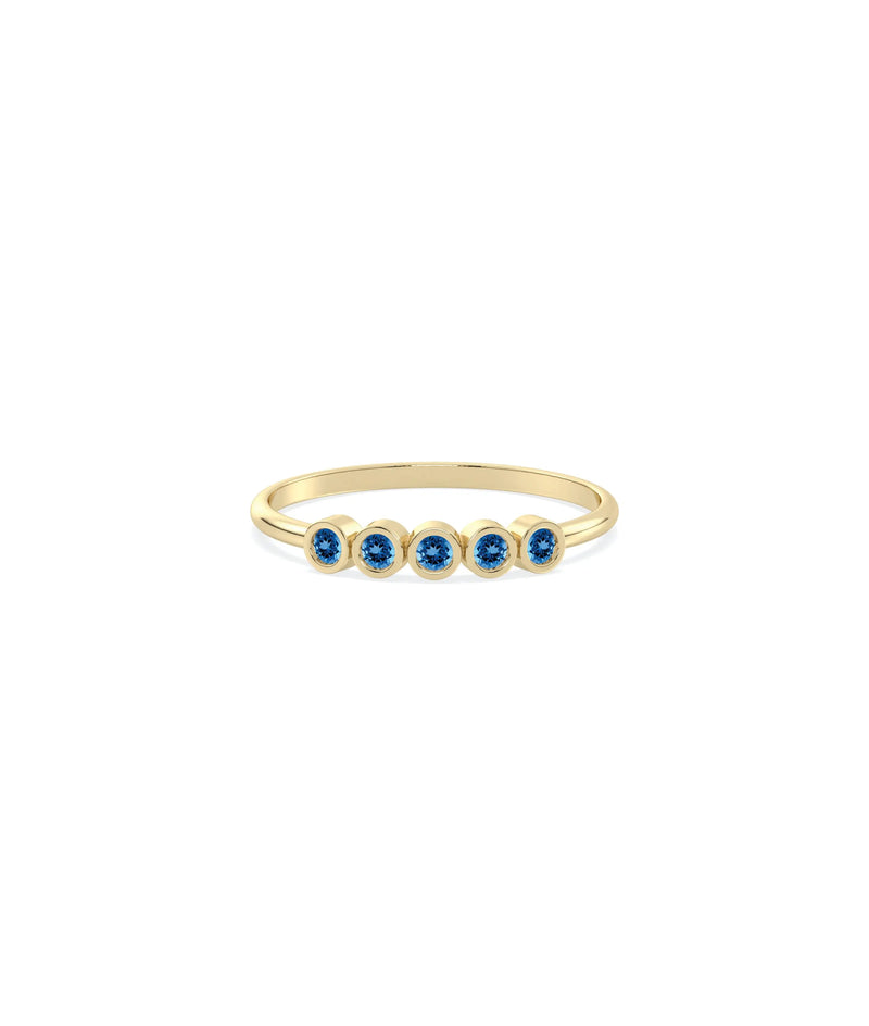 5 Stone Birthstone Bezel Set Ring - 79e | Everyday 14K Gold Jewelry