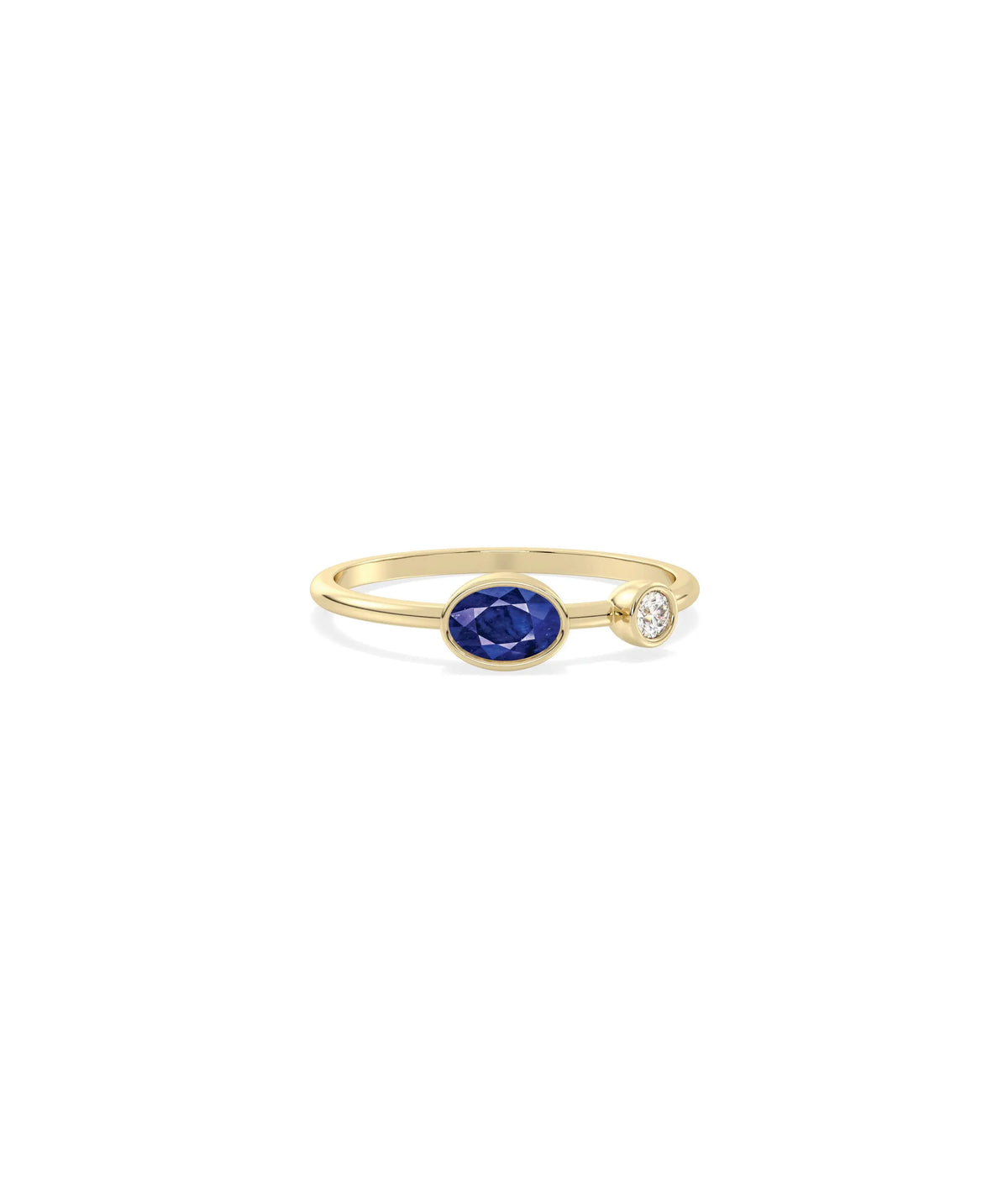 2 Stone Birthstone and Diamond Solitaire Ring - 79e | Everyday 14K Gold Jewelry