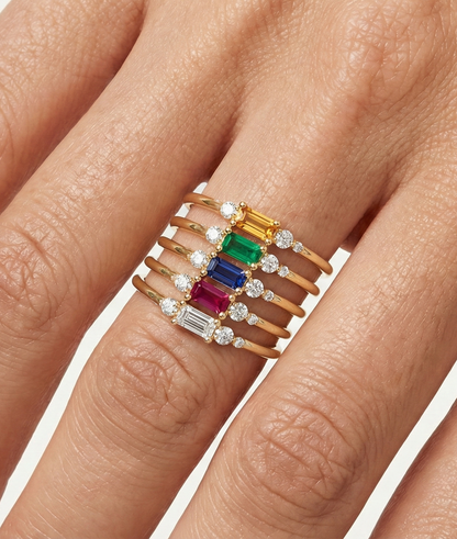 Baguette Center Accent Ring