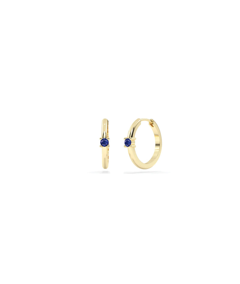 Birthstone Solitaire Hoop Earring - 79e | Everyday 14K Gold Jewelry