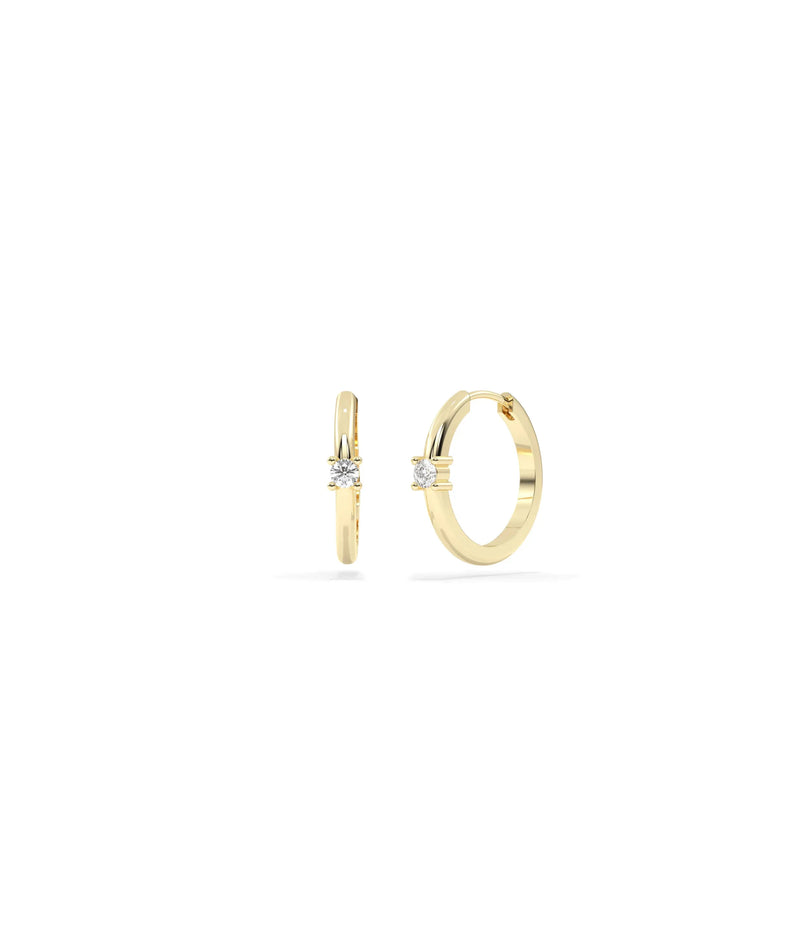 Birthstone Solitaire Hoop Earring - 79e | Everyday 14K Gold Jewelry