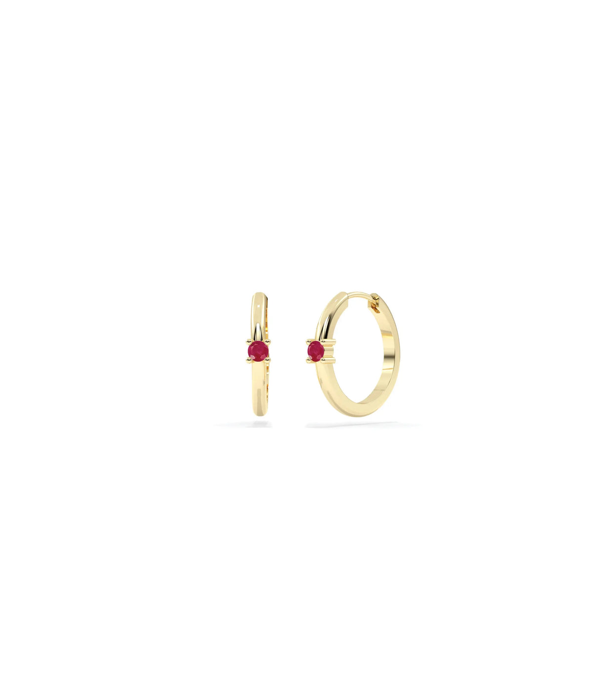 Birthstone Solitaire Hoop Earring - 79e | Everyday 14K Gold Jewelry