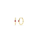 Birthstone Solitaire Hoop Earring - 79e | Everyday 14K Gold Jewelry