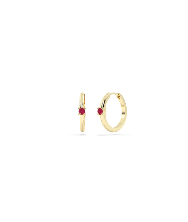 Birthstone Solitaire Hoop Earring - 79e | Everyday 14K Gold Jewelry alternate view