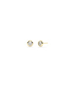 Birthstone Solitaire Bezel Set Stud Earring - 79e | Everyday 14K Gold Jewelry