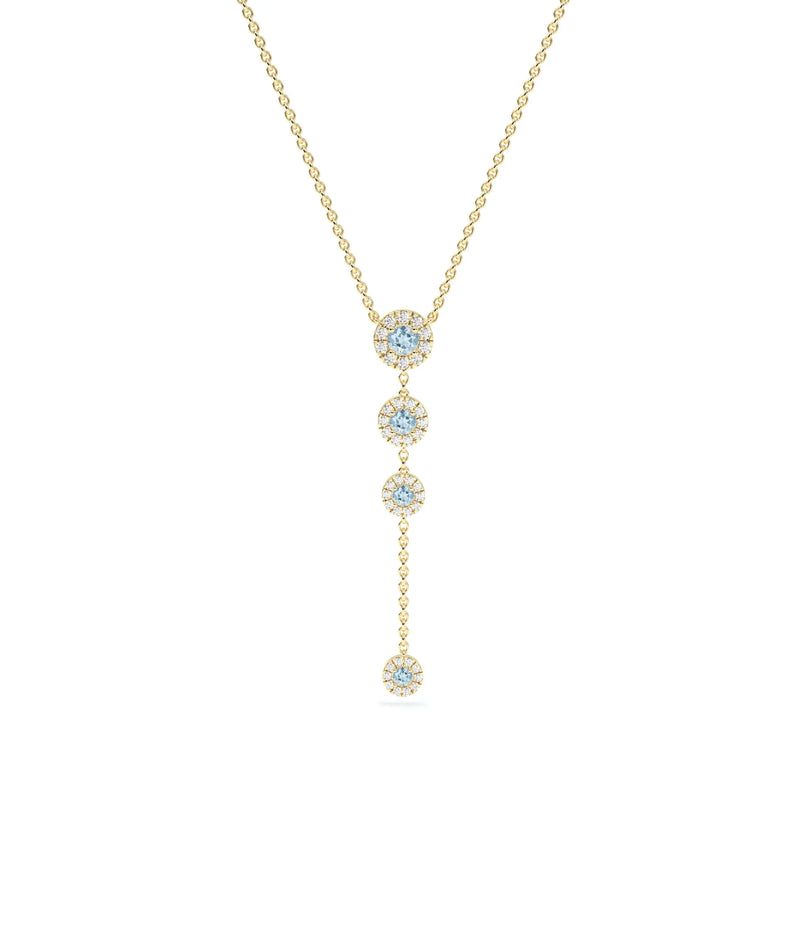 Birthstone and Diamond Dangle Necklace - 79e | Everyday 14K Gold Jewelry