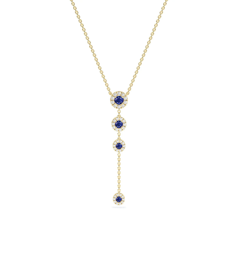 Birthstone and Diamond Dangle Necklace - 79e | Everyday 14K Gold Jewelry