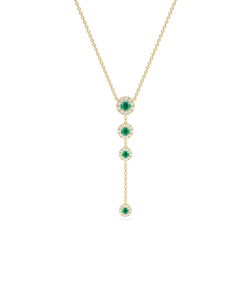 Birthstone and Diamond Dangle Necklace - 79e | Everyday 14K Gold Jewelry