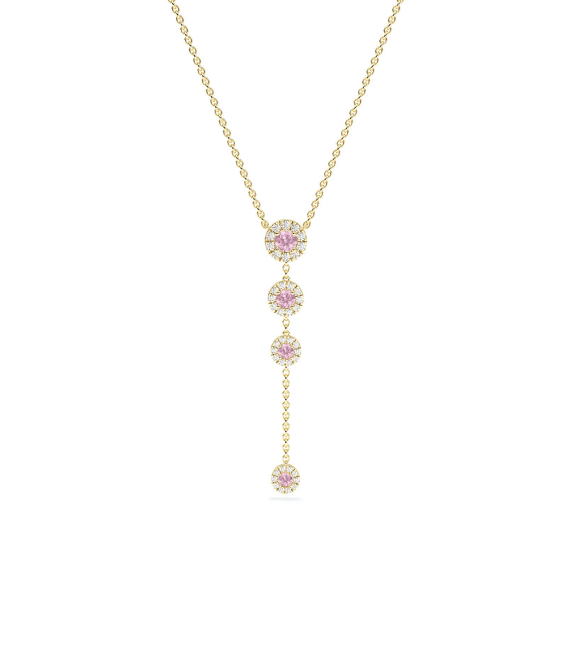 Birthstone and Diamond Dangle Necklace - 79e | Everyday 14K Gold Jewelry
