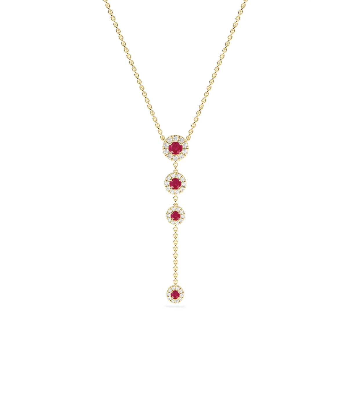 Birthstone and Diamond Dangle Necklace - 79e | Everyday 14K Gold Jewelry