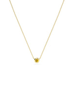 Birthstone Solitaire Bezel Set Necklace - 79e | Everyday 14K Gold Jewelry