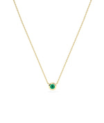 Birthstone Solitaire Bezel Set Necklace - 79e | Everyday 14K Gold Jewelry