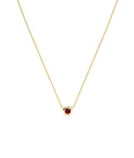 Birthstone Solitaire Bezel Set Necklace - 79e | Everyday 14K Gold Jewelry