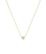 Birthstone Solitaire Bezel Set Necklace - 79e | Everyday 14K Gold Jewelry