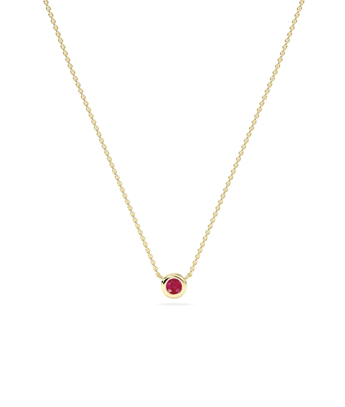 Birthstone Solitaire Bezel Set Necklace - 79e | Everyday 14K Gold Jewelry