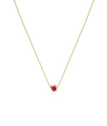 Birthstone Solitaire Bezel Set Necklace - 79e | Everyday 14K Gold Jewelry
