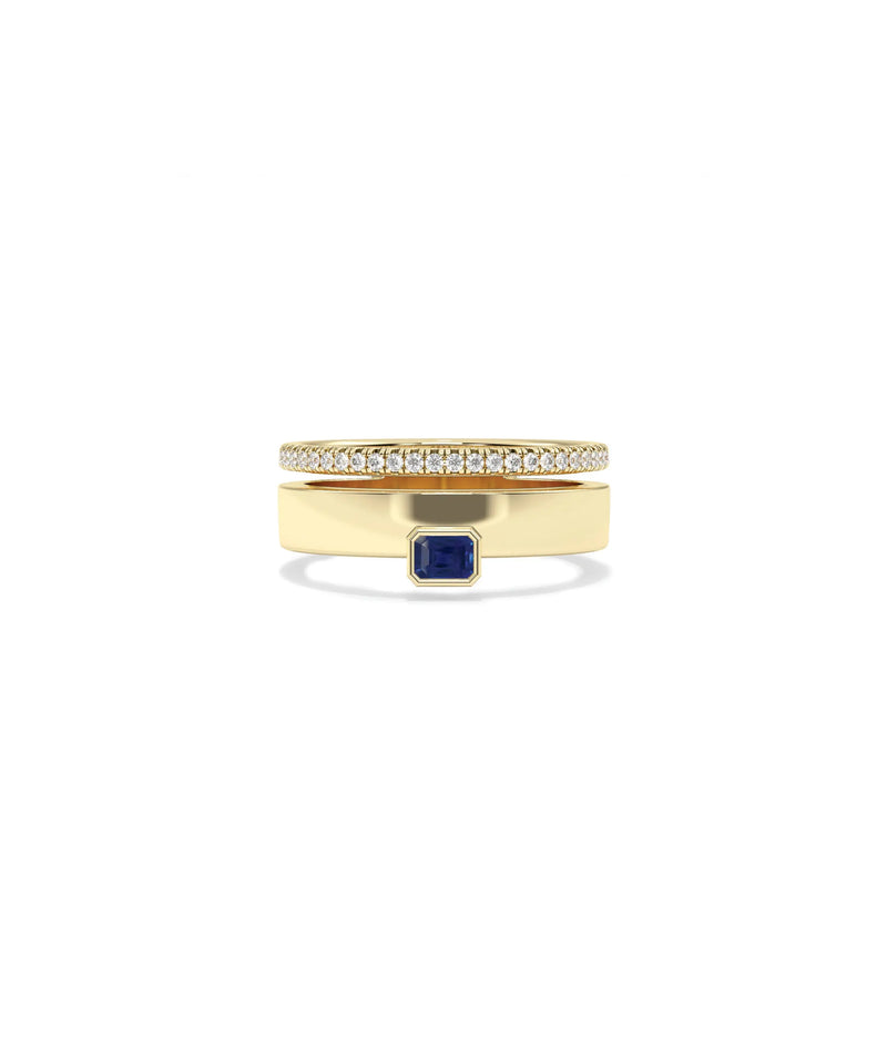 Birthstone and Diamond Band Ring - 79e | Everyday 14K Gold Jewelry