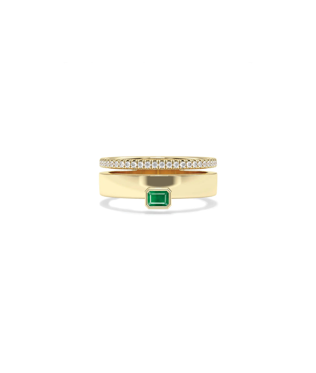 Birthstone and Diamond Band Ring - 79e | Everyday 14K Gold Jewelry