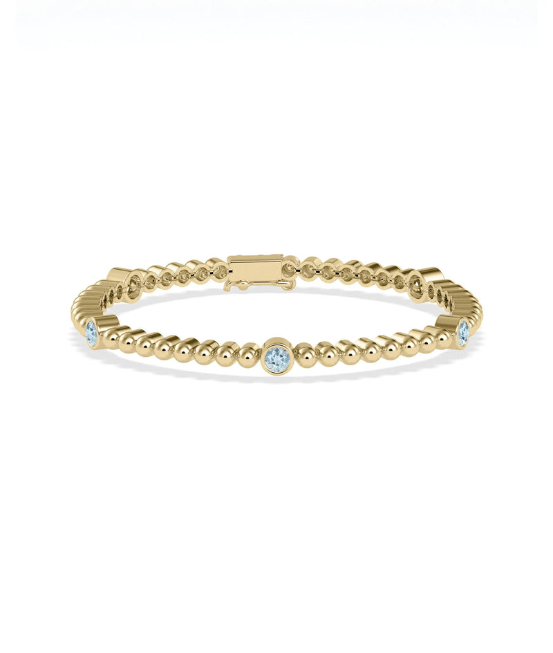 Birhstone and Bubble Station Bracelet - 79e | Everyday 14K Gold Jewelry
