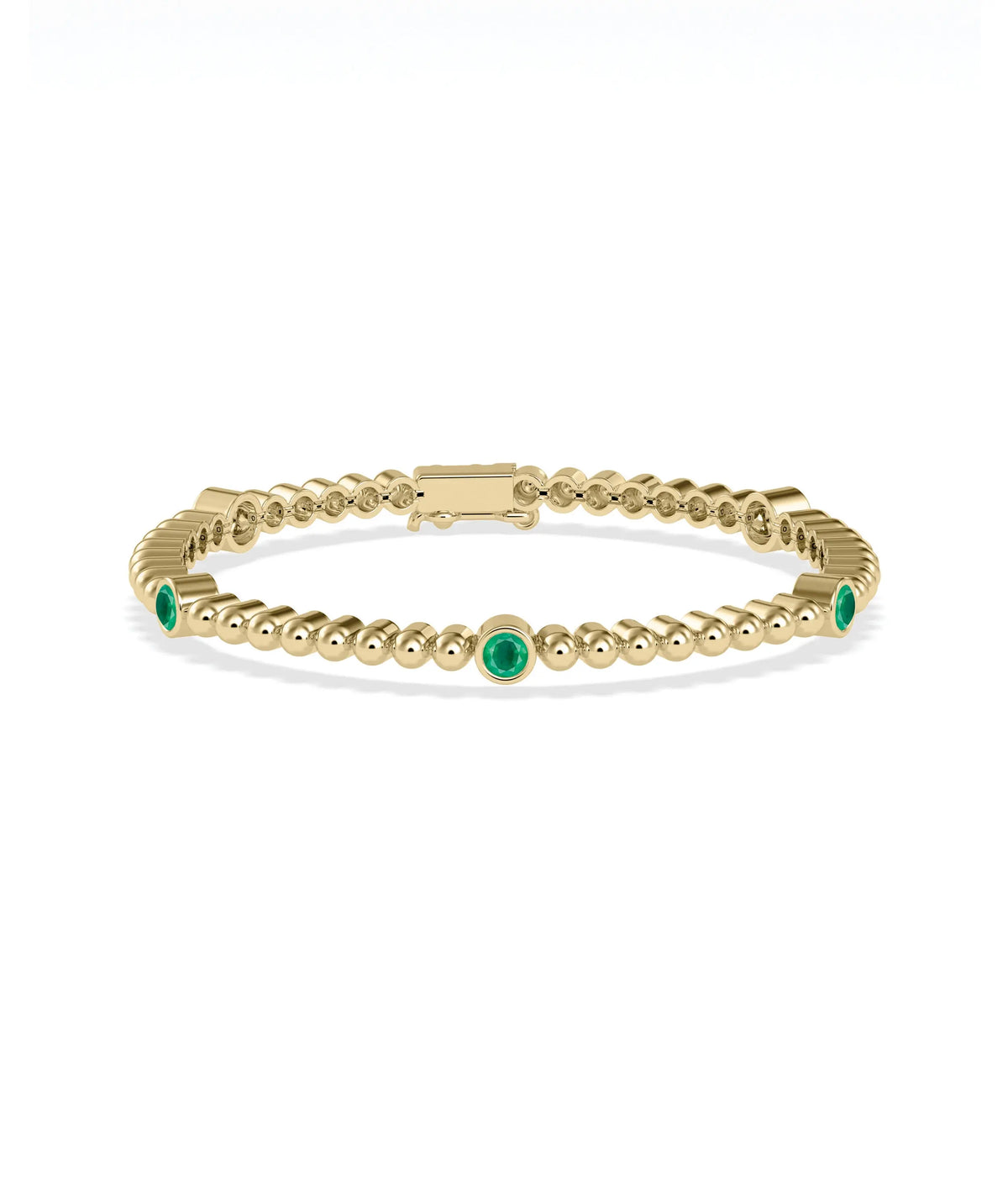 Birhstone and Bubble Station Bracelet - 79e | Everyday 14K Gold Jewelry