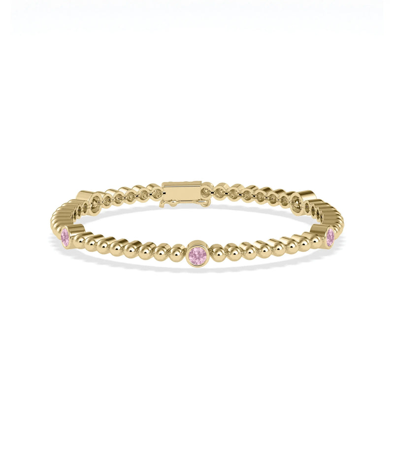 Birhstone and Bubble Station Bracelet - 79e | Everyday 14K Gold Jewelry